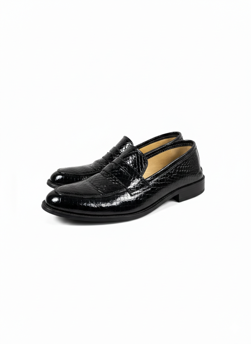 Handmade Loafer Sneak P High Shiny Leather