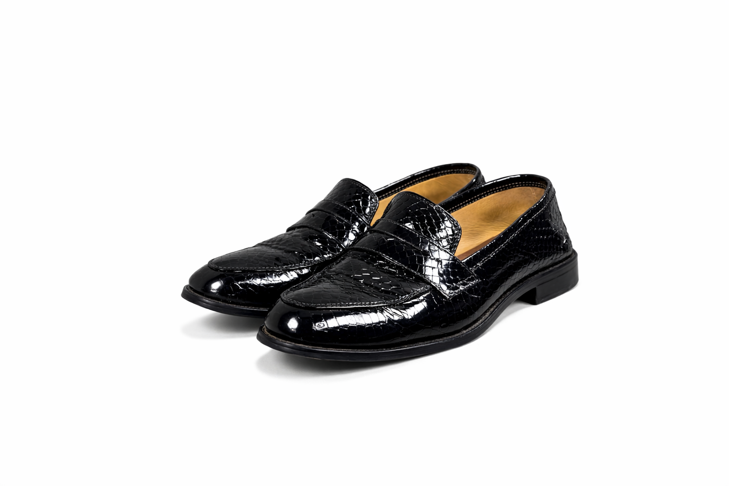 Handmade Loafer Sneak P High Shiny Leather