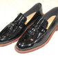 Snaky High Shine Leather Loafer Shoes